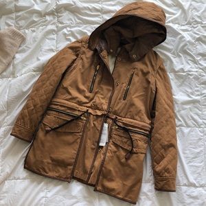 Zara Sherpa-lined Quilted Hooded 4-in-1 Coat NWT